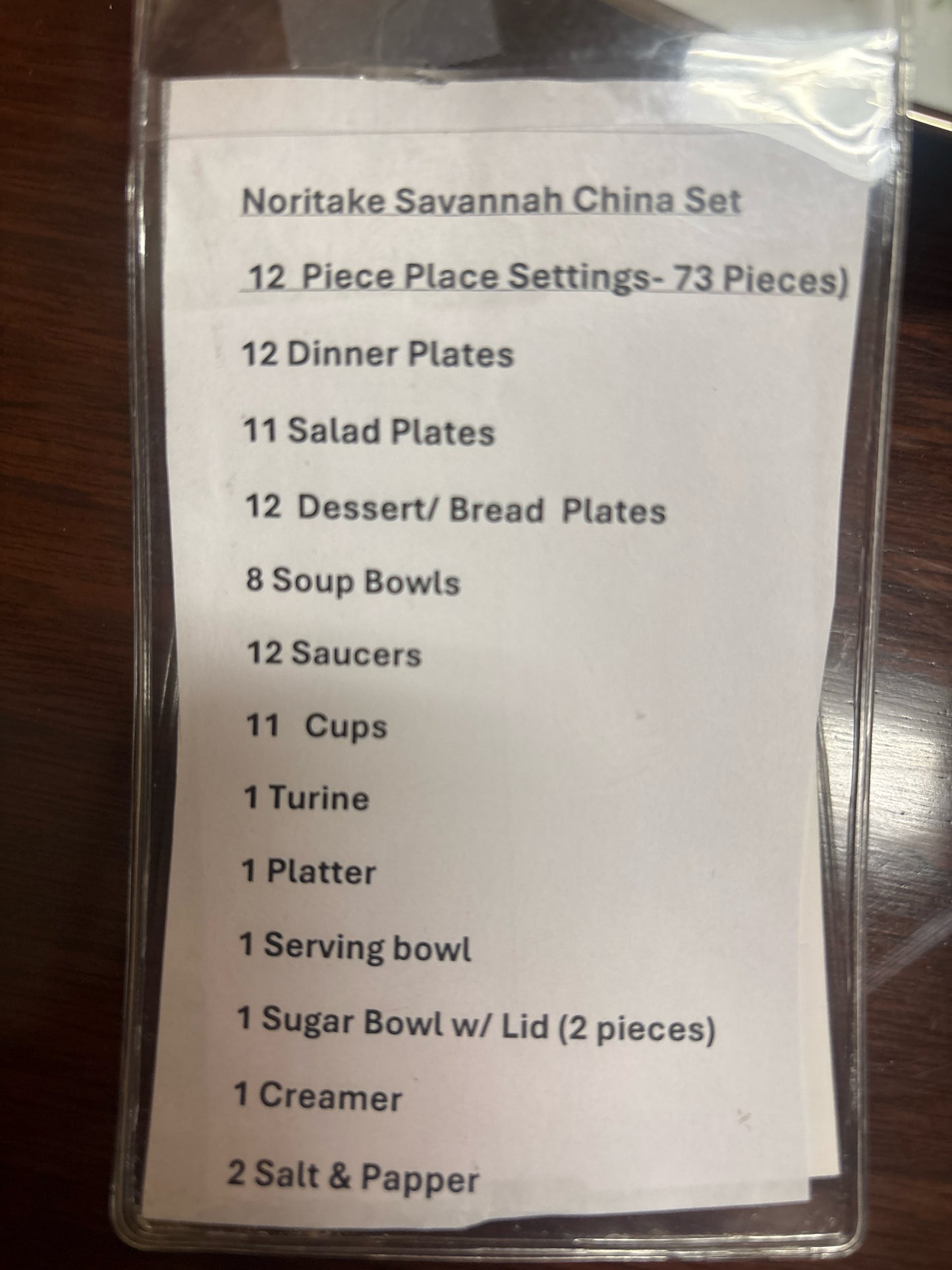 12 Place Settings Noritake"Savannah" China & serving Pieces. (73 Pieces- List)