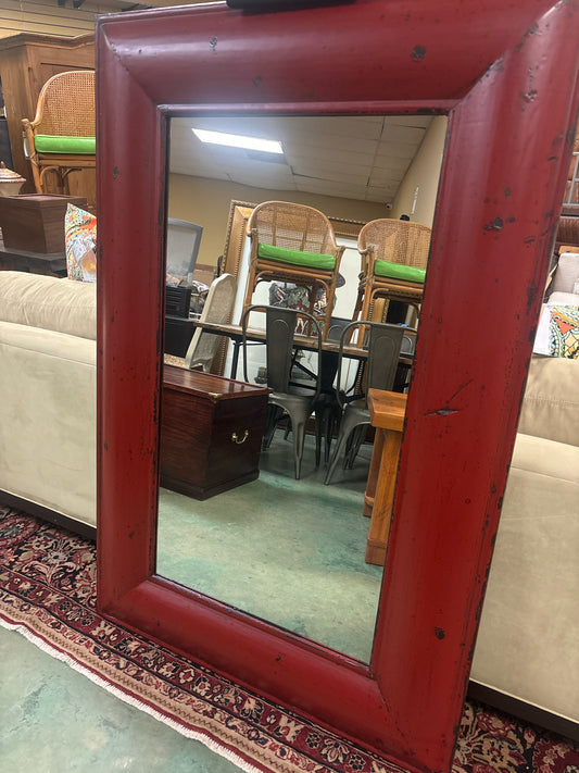 Red Floor Mirror w/ Black Stand Base 40"x 60"