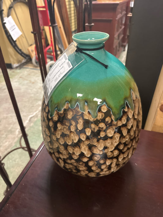 Danish Style Turquoise/Green/Brown Vase