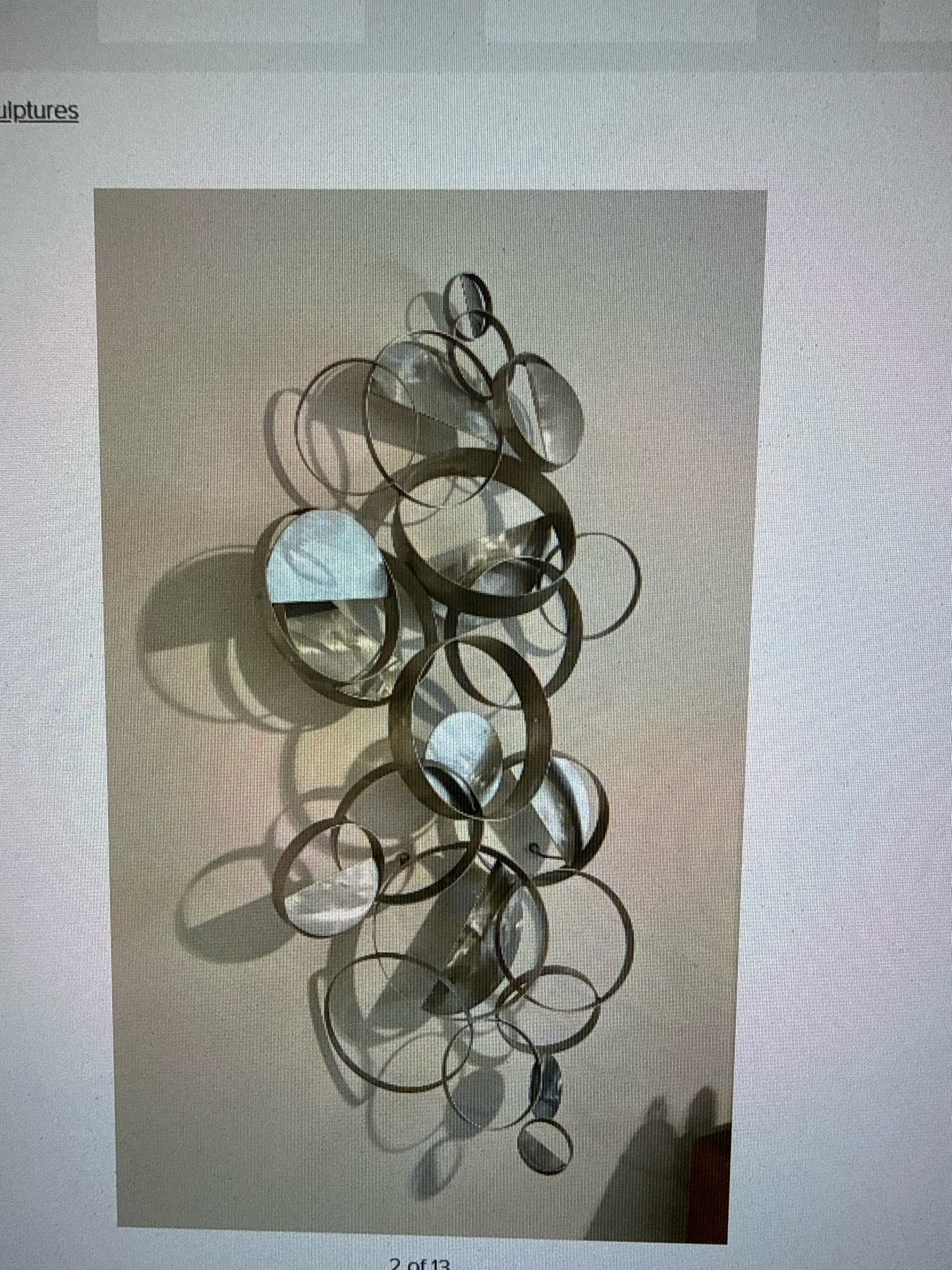 Curtis Jere "Floating Rings" Steel Sculpture ($2500 orig.) (50.5"Hx 24"Wx 8"D)