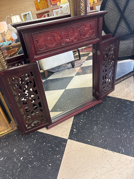 Mirror in Ornate Wood Box/Frame