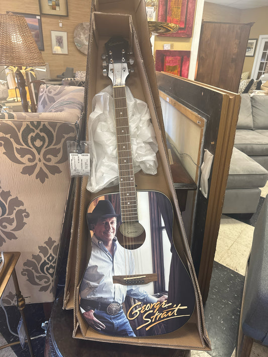 Epiphone Guitar Signed By George Strait -COA@desk