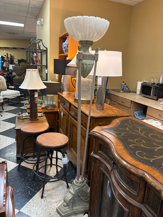 Venetian Gold Glass Top Floor Lamp