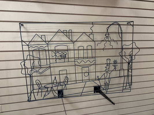 Barrett De Busk Post Modern Iron Wall Sculpture - Bistro