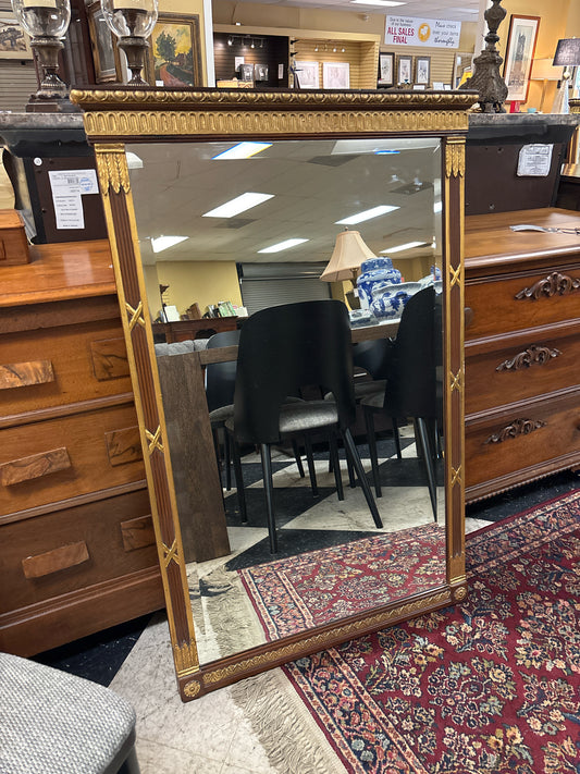 Neoclassical Reproduction Gold Beveled Ornate Mirror Frame (29"x 47")
