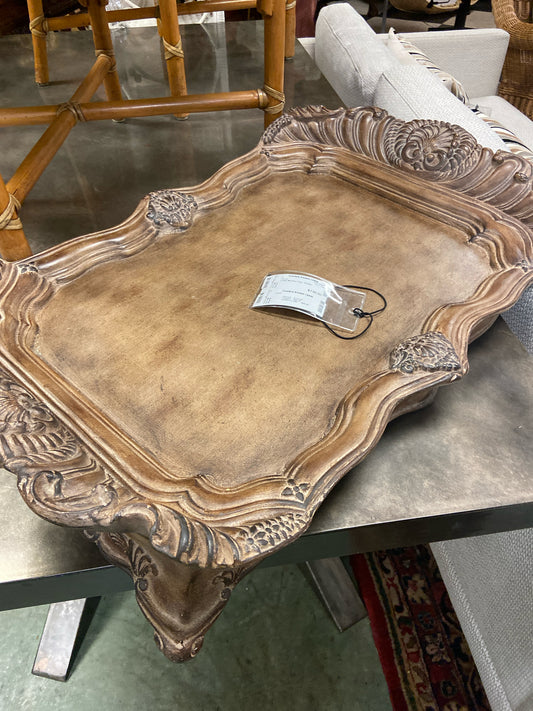 Large Wooden Tray - Ornate