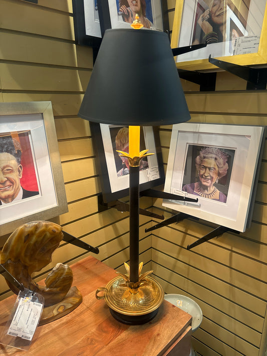 Vintage Frederick Cooper Brass Pineapple Candlestick Lamp