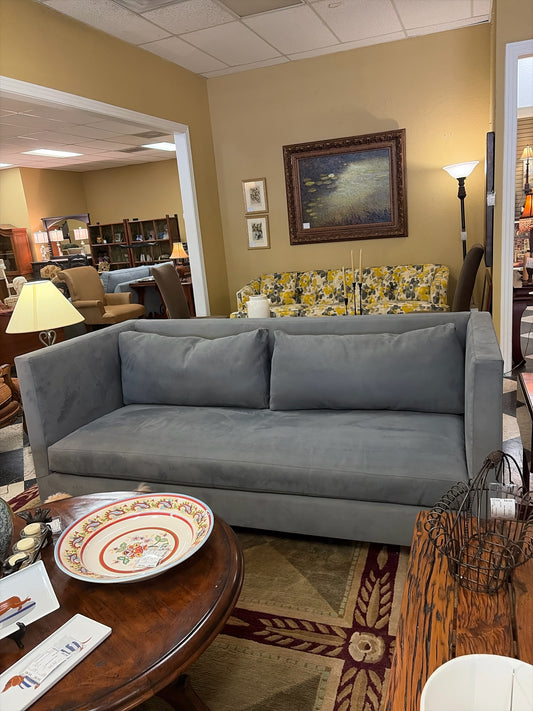 Verellen-Grey Suede One-Cushion/2-Pillow Sofa