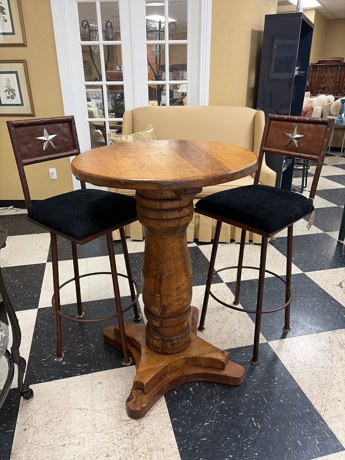 Custom Solid Wood Pedestal Pup Table