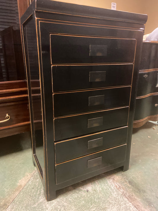 Black Asian 6 Drawer Chest