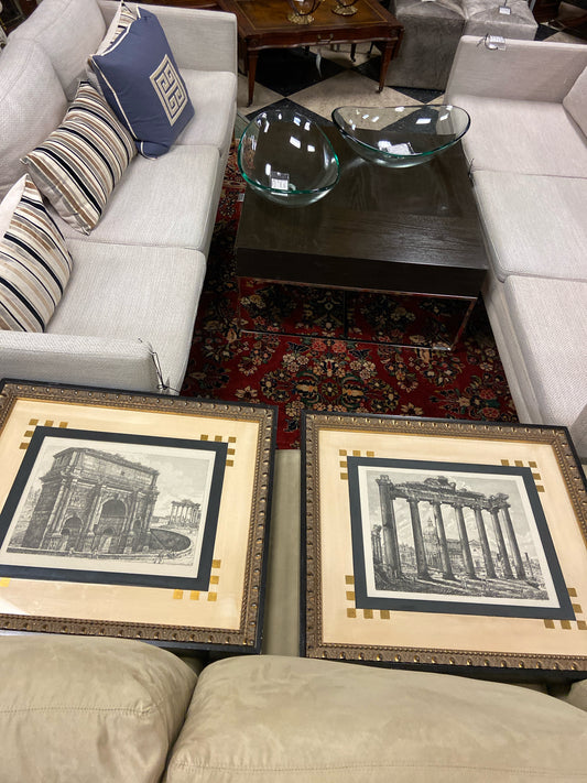 Pair - Greek Sketch in Black & Gold Frame