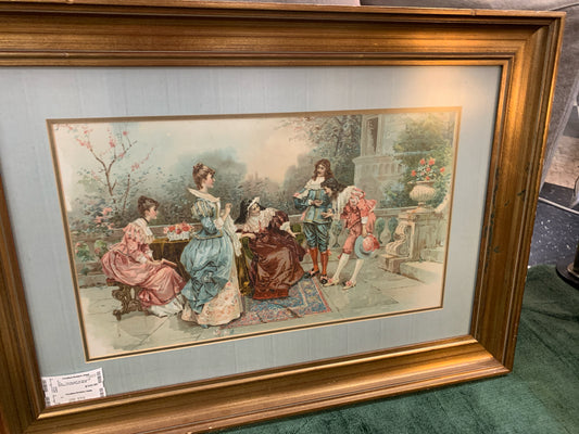 Print - "The Recital" by Vincent De Paredes in Gold Frame 36x26