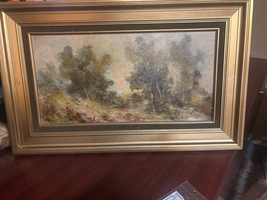 Signed Oil Trees in Gold Frame by Arlene Phelps 28x17