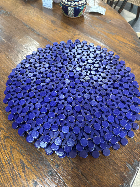 SET 8 Purple/Navy Bamboo Beaded Placemats