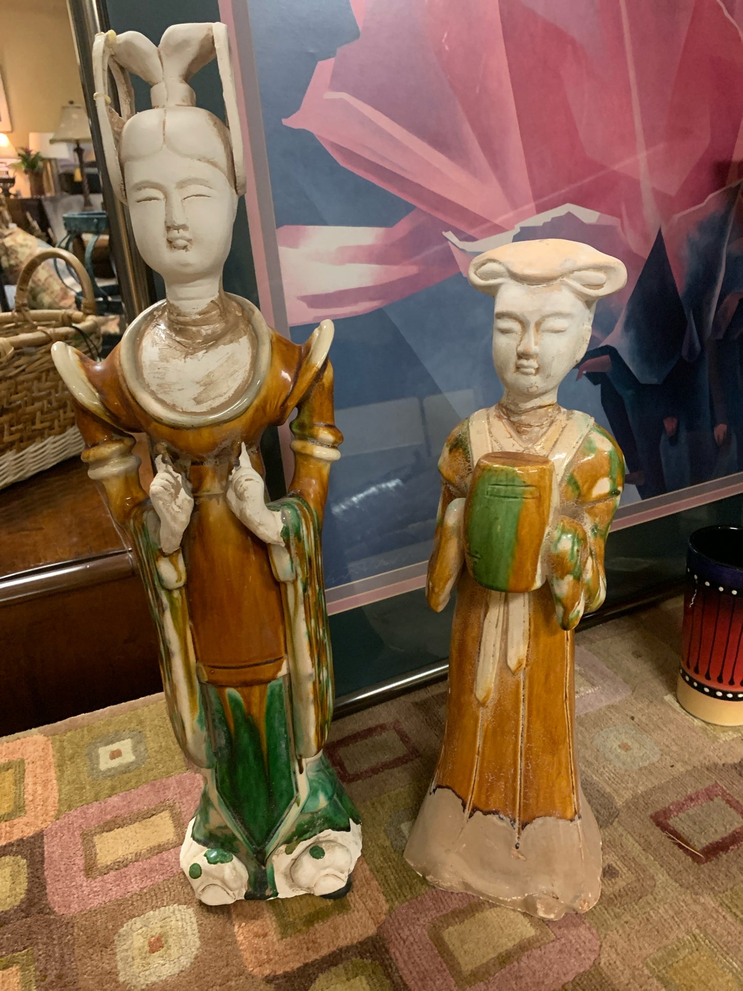 PAIR Asian Ceramic Decorative Sculptures
