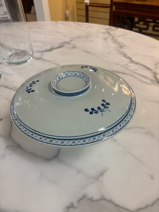 SIGNED - Royal Copenhagen Transquebar #2835  Blue & White Dish w/ Lid 10"