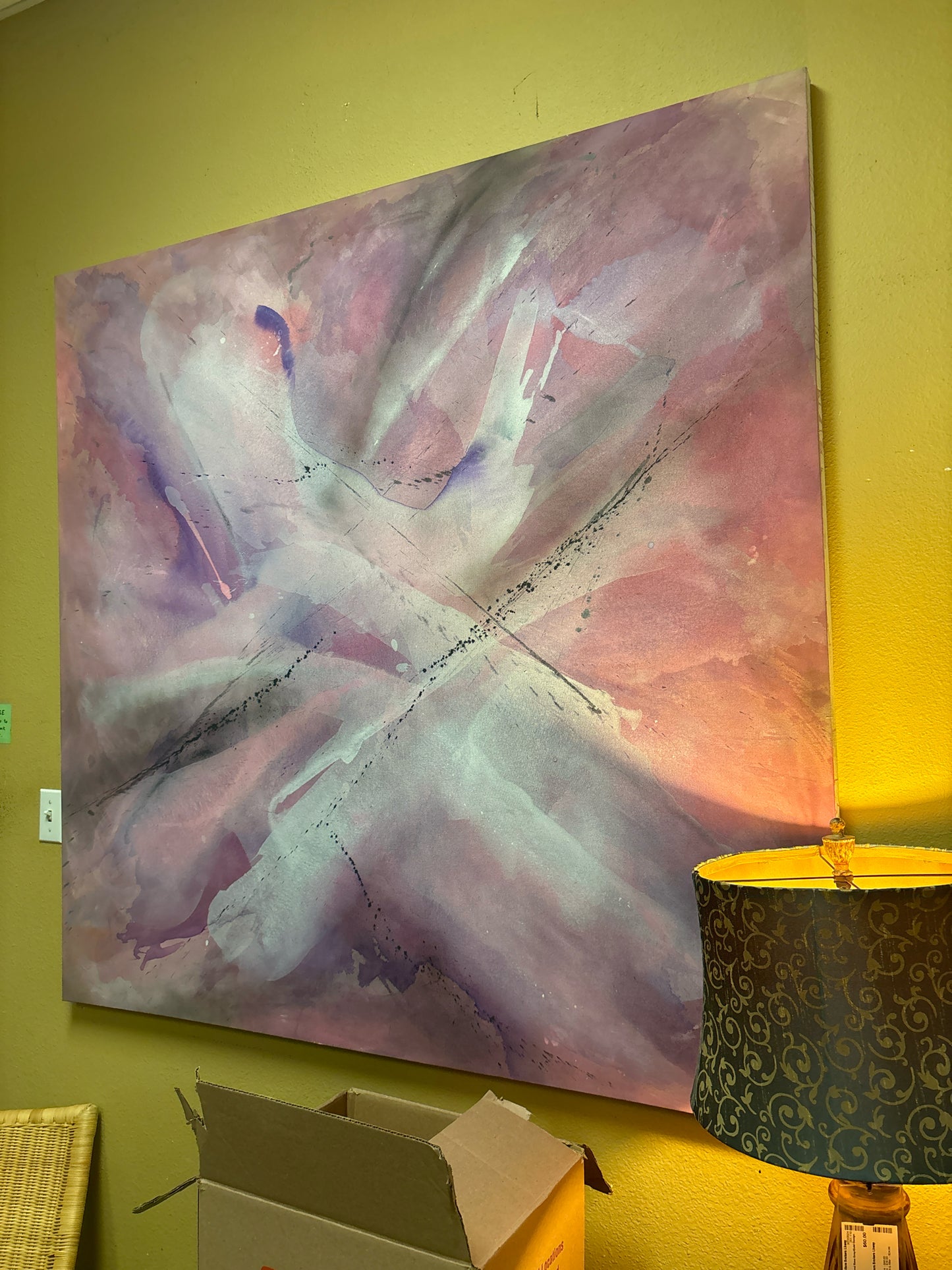 Abstract Pink Painting on Canvas (60 x 60)