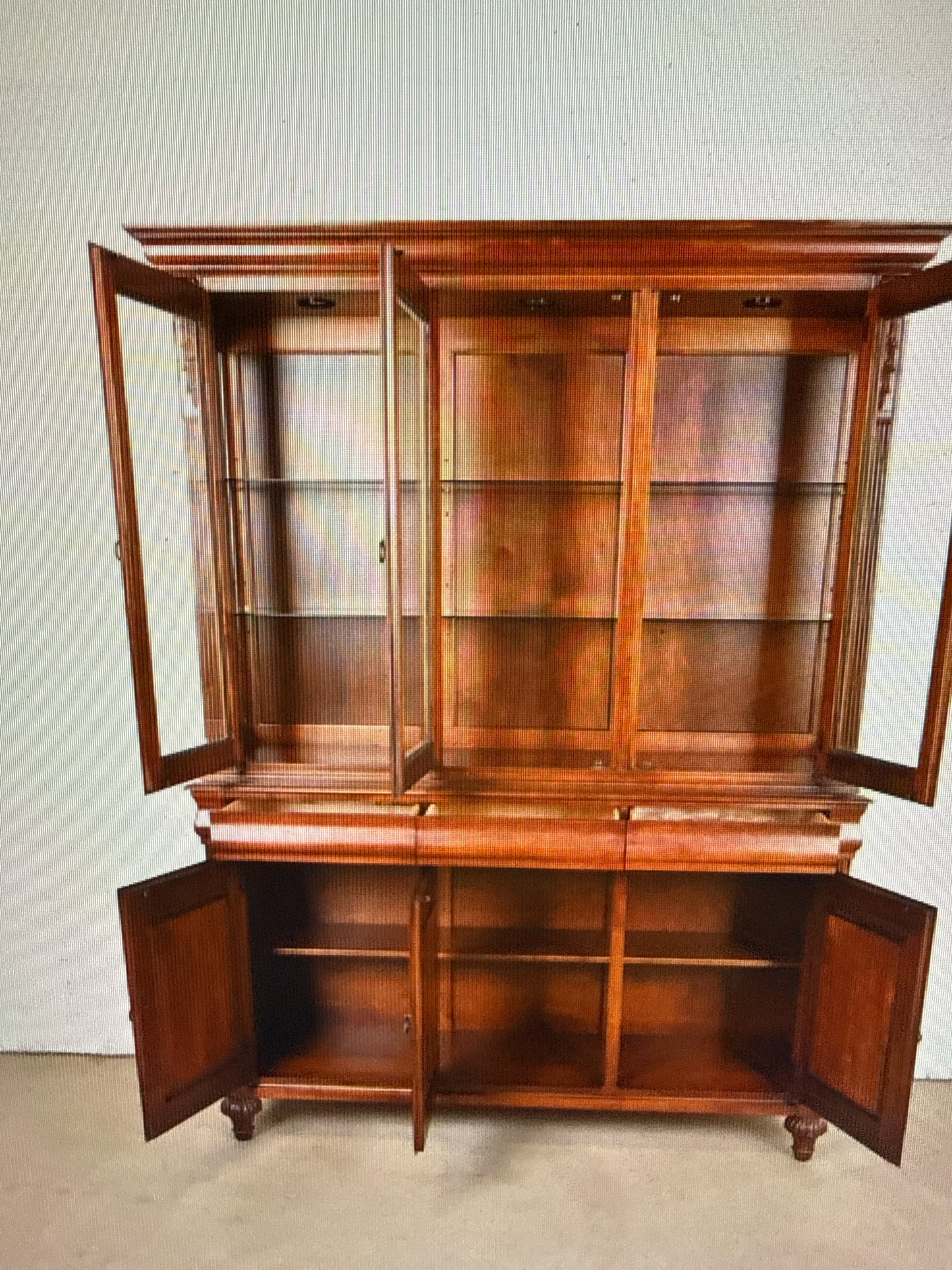 Ethan AllenFrench Regency Louis XVI China Cabinet & Buffet (2 Pieces)