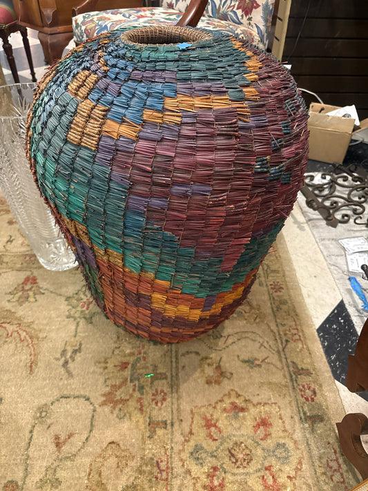 Large Woven Torrey Pine Needle Basket  24"