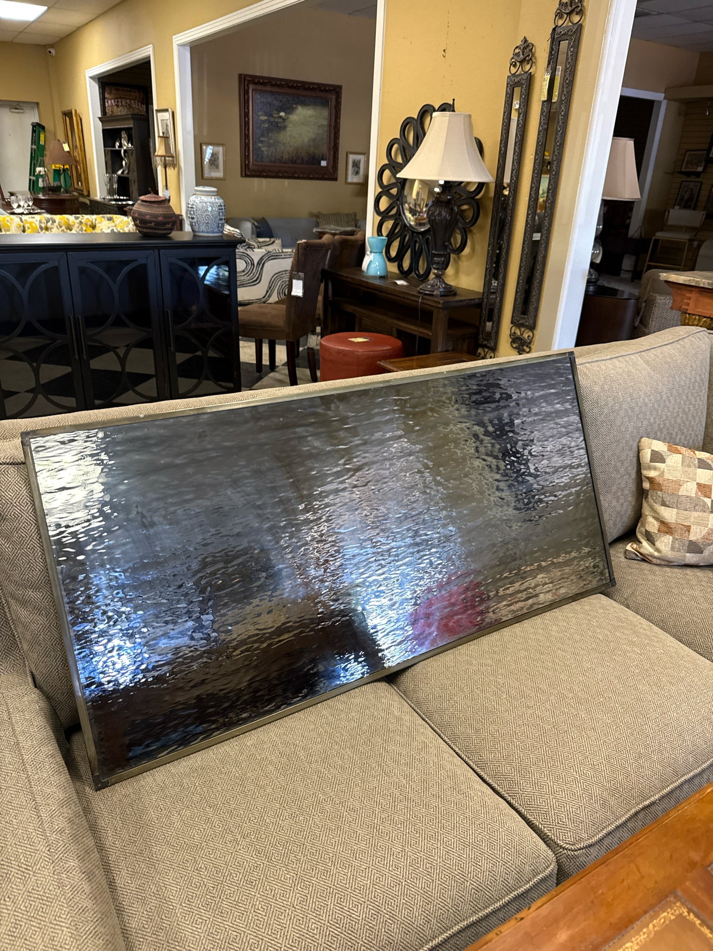 (2'x3') Blue Stained Glass Panel