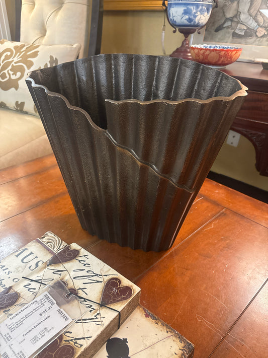 Fluted Nordal Nevis Vase -Aluminum w/ Bronze Finish