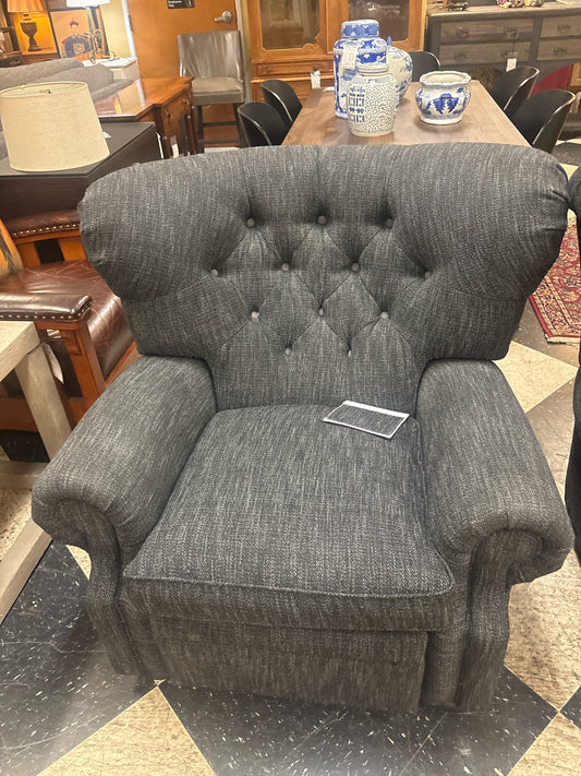 RH Ebony Wingback "Churchill" Recliner w/ Tufted Back & Nailheads
