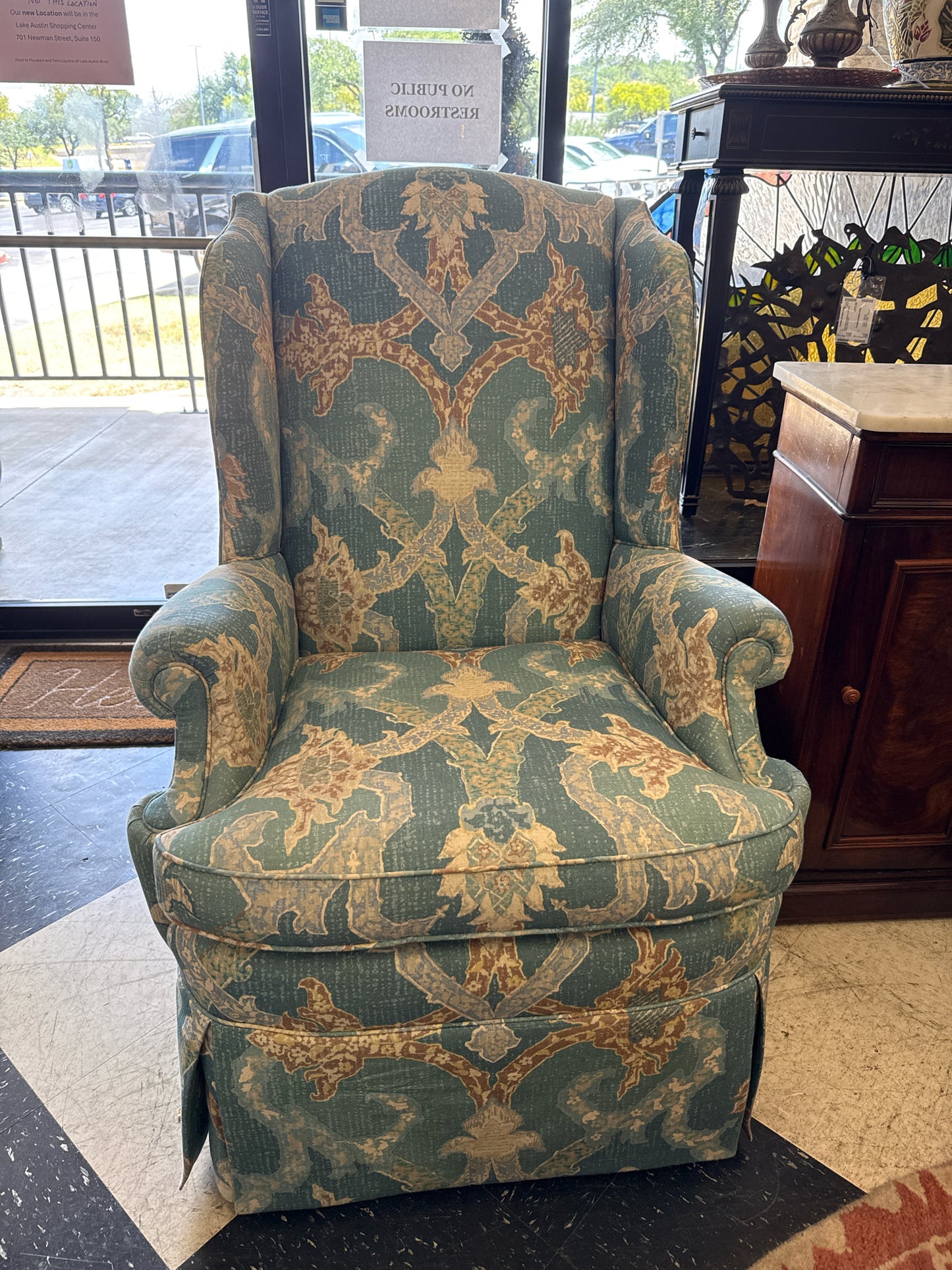 Custom Wingback Aquea/Cream/Brown