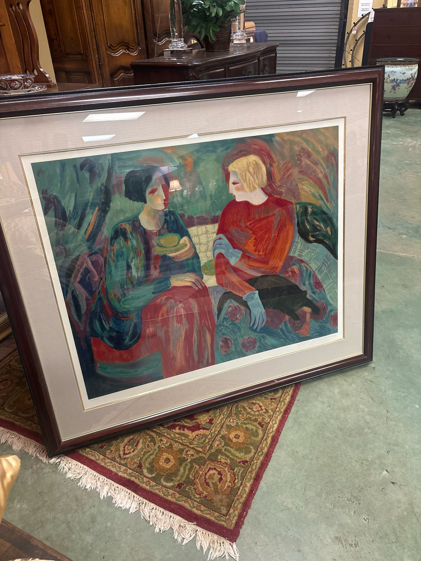 Signed & Numbered Lithograph "Reminiscing" by Barbara Wood (50x43)