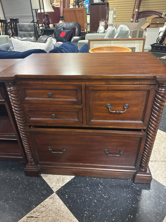 Traditional Wood 4-Drawer File Cabinet