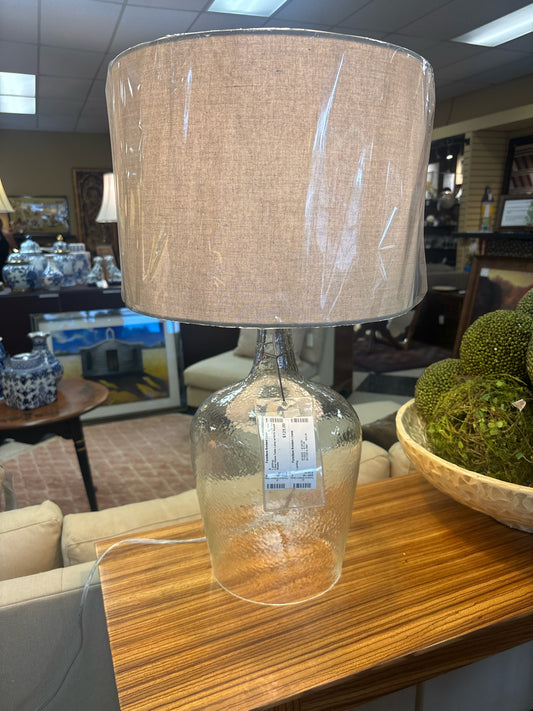 Clear Glass Table Lamp w/ Round Shade