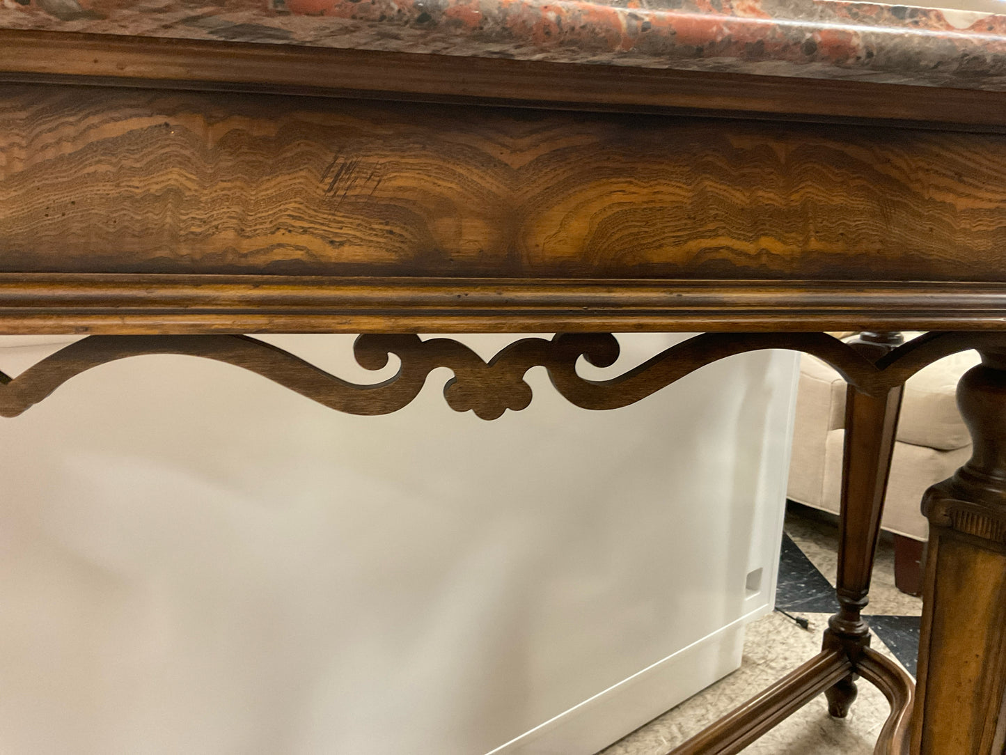 Henredon, Amalfi Collection, Triangular Marble Top Console - 58W X 20D X 36.5H