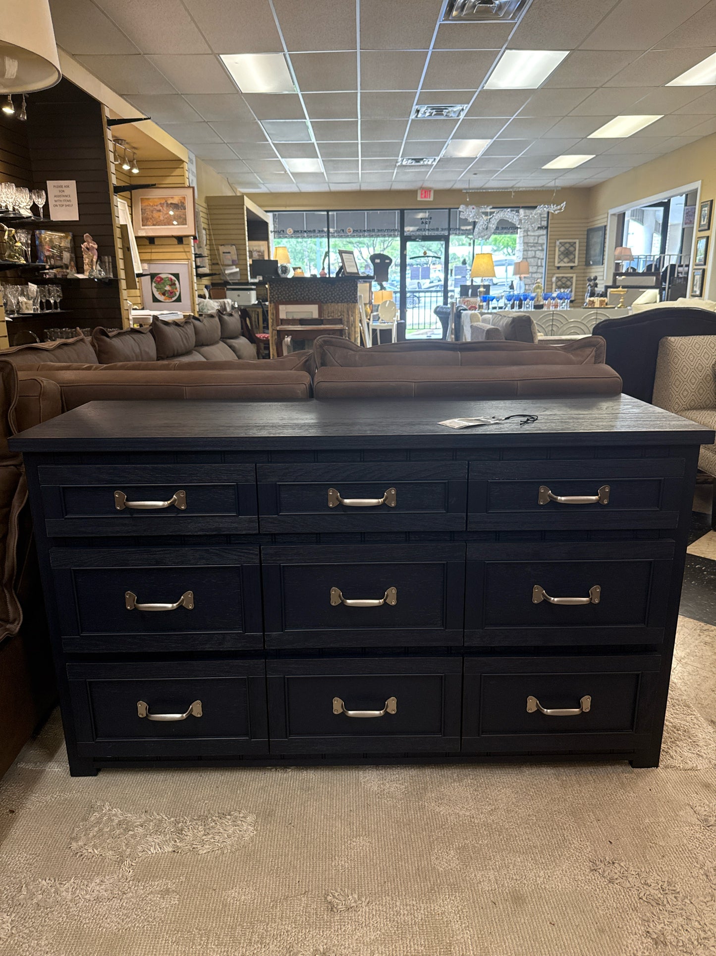 Pottery Barn Belden Blue 9-Drawer Dresser (46W x19d x 32 H)