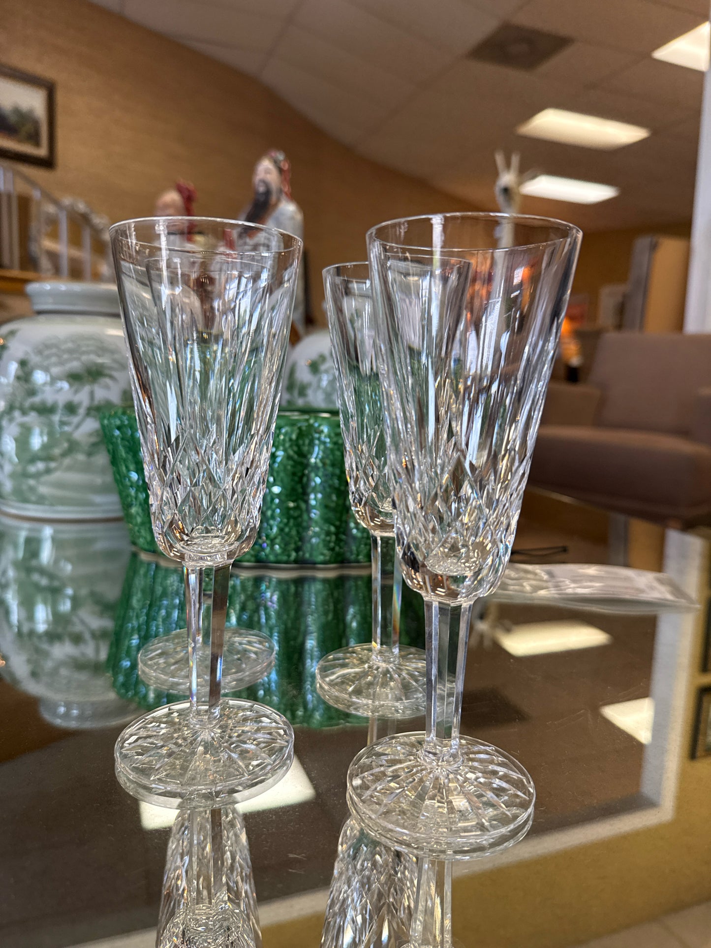 Waterford Crystal "Lismore" Champagne Flutes SET 4