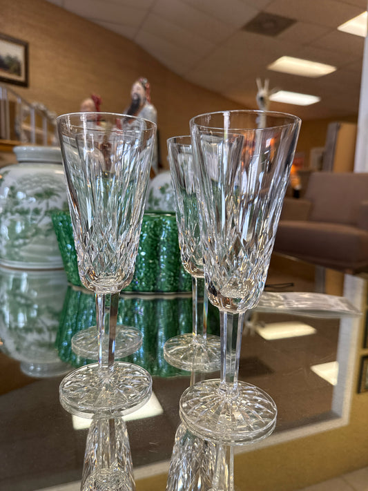 Waterford Crystal "Lismore" Champagne Flutes SET 4