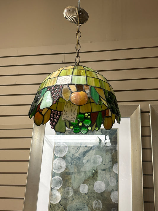 Vintage Tiffany Style Stained Glass Chandelier