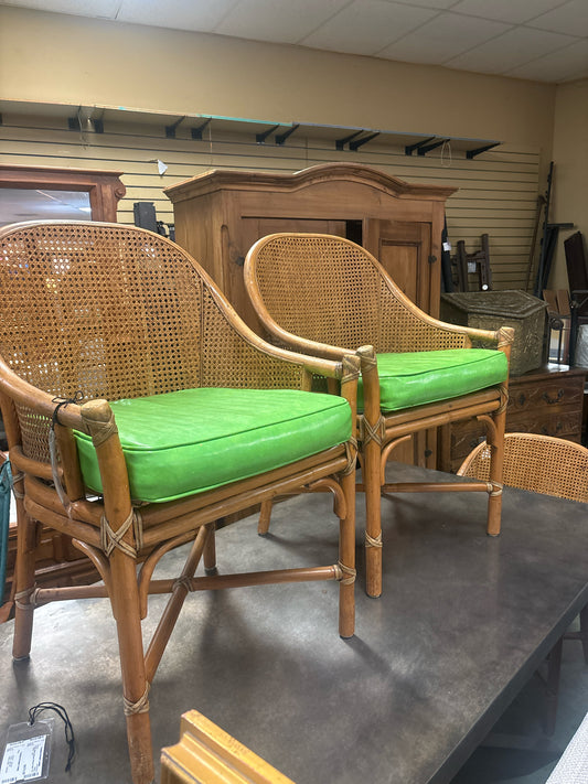 Pair McGuire Bamboo/Cane Chairs (Set 2)