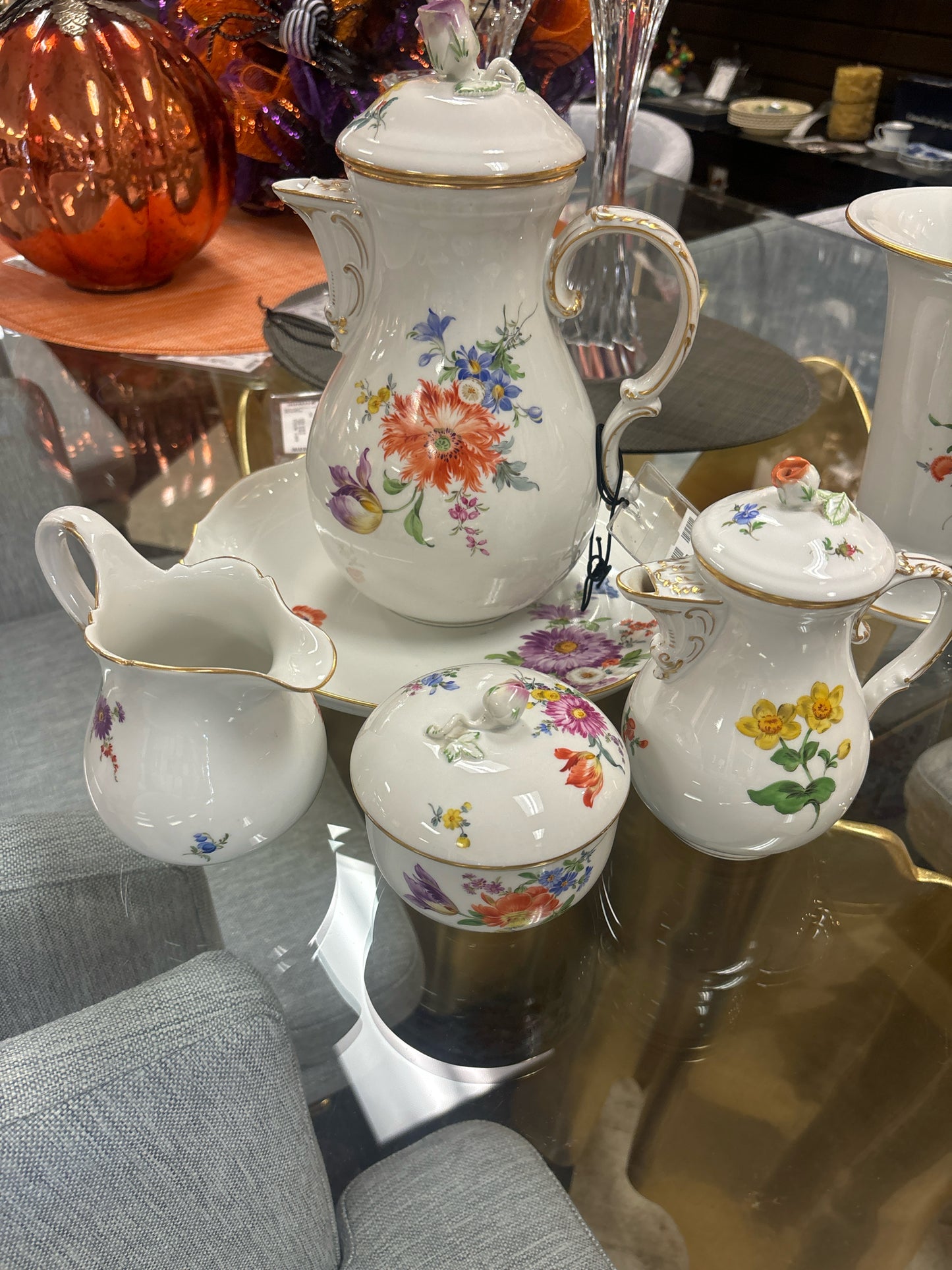 5 Pc Meissen Coffee/Tea Service Set