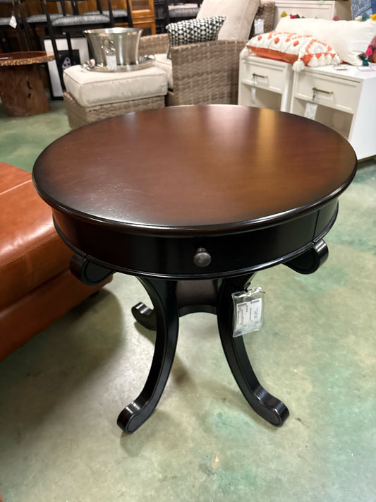 Bombay & Co Vintage Round Side Table- Dark Brown
