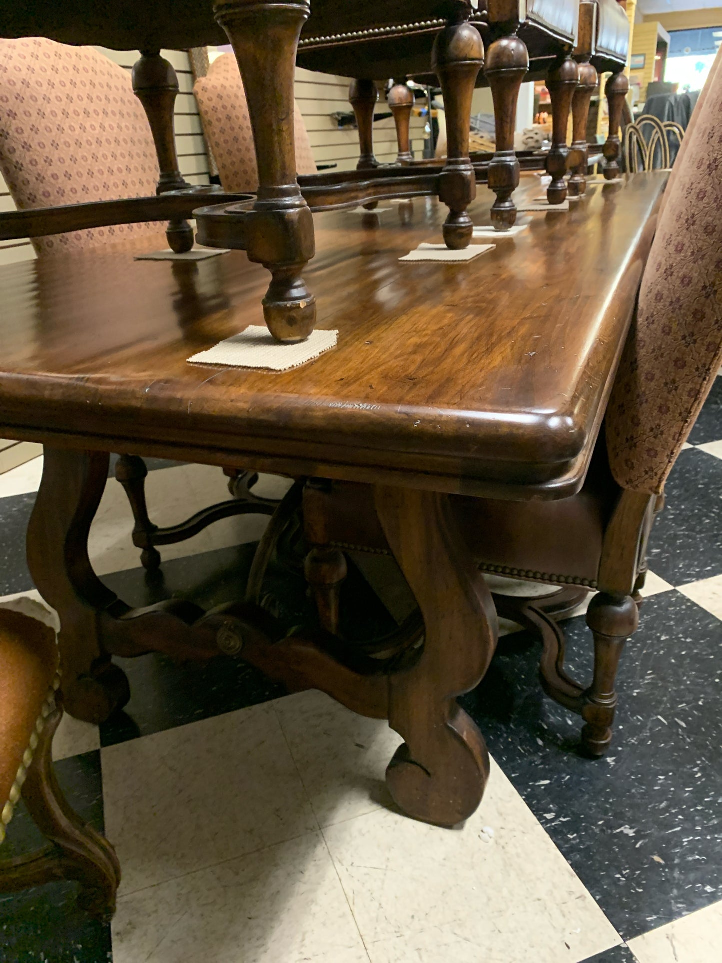 106" Wood Trestle Dining Table