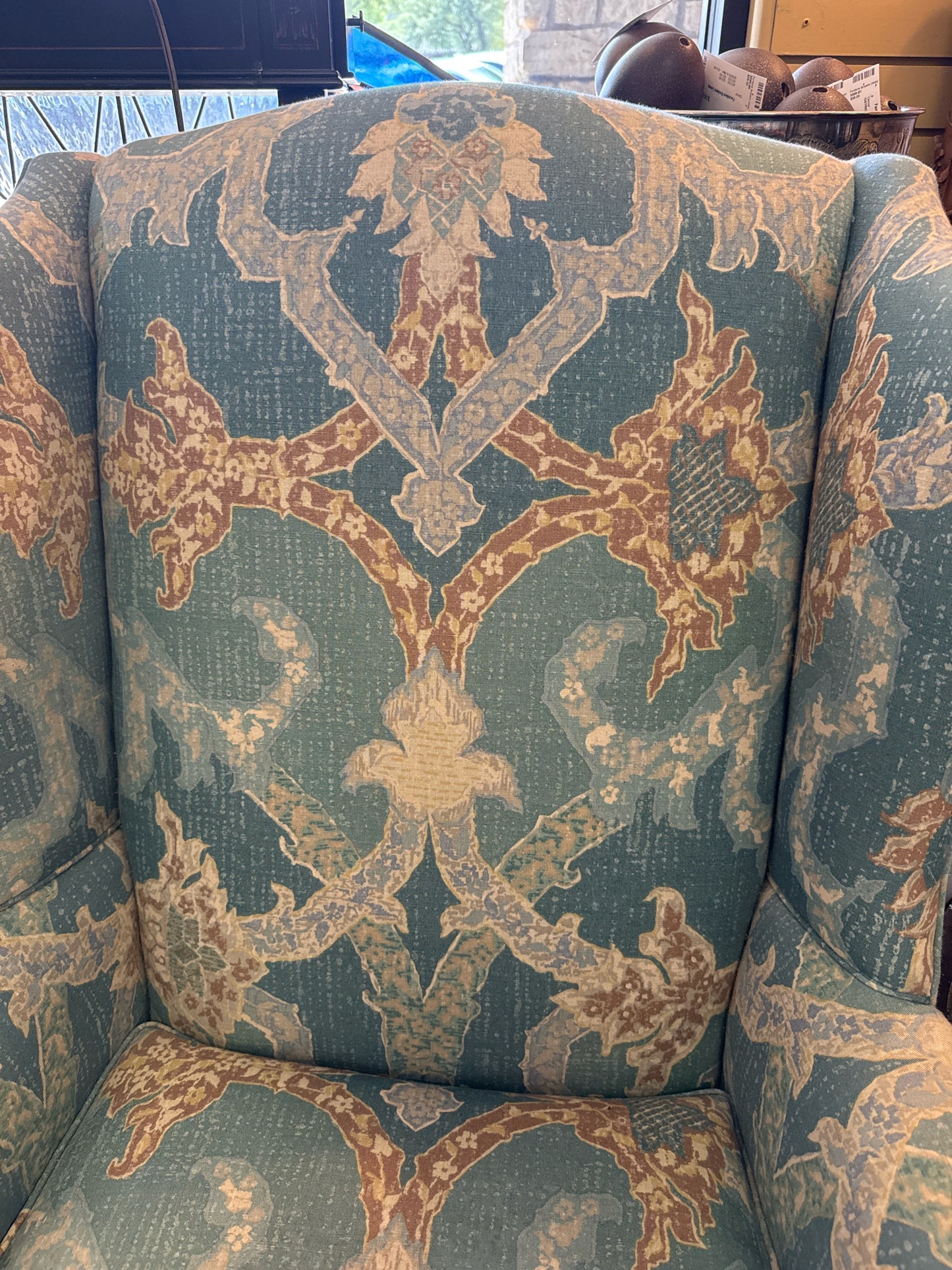 Custom Wingback Aquea/Cream/Brown