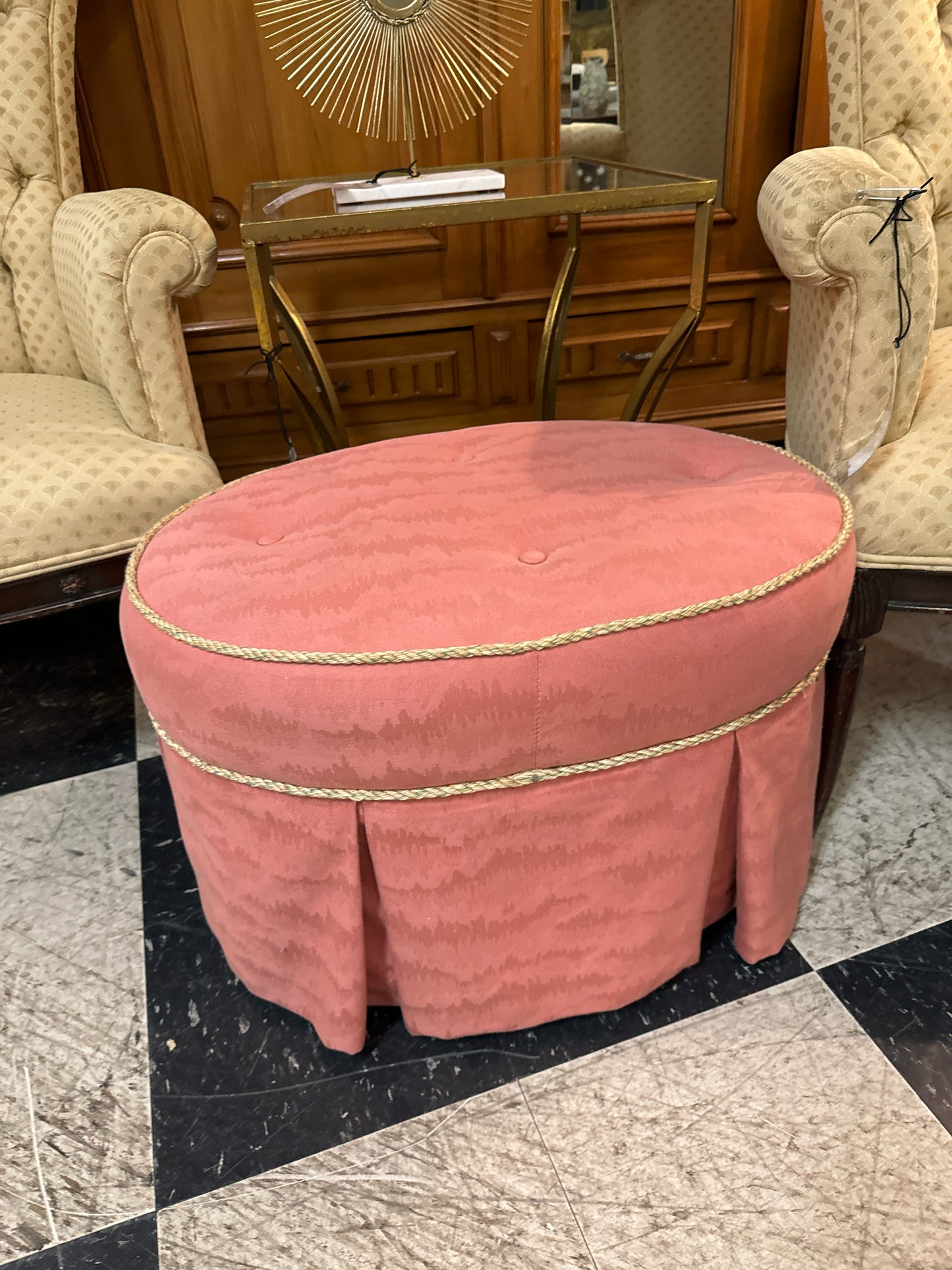 Custom Peach Colored Foot Stool