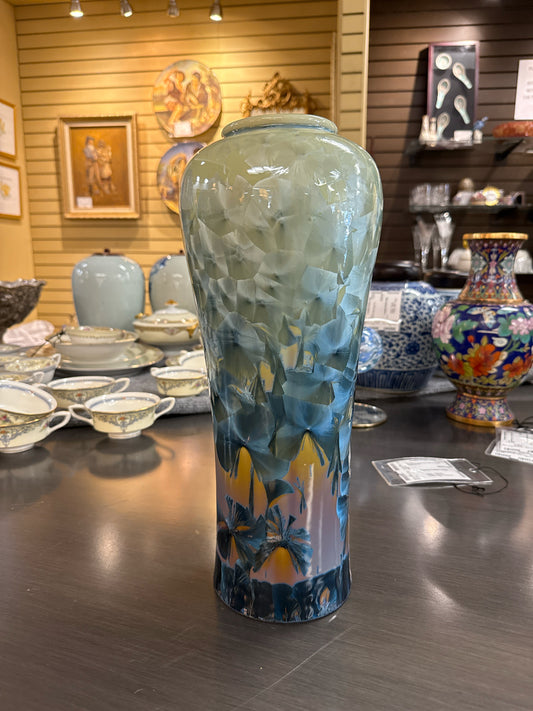 Crystalline Glaze Art Pottery Vase ( 15")