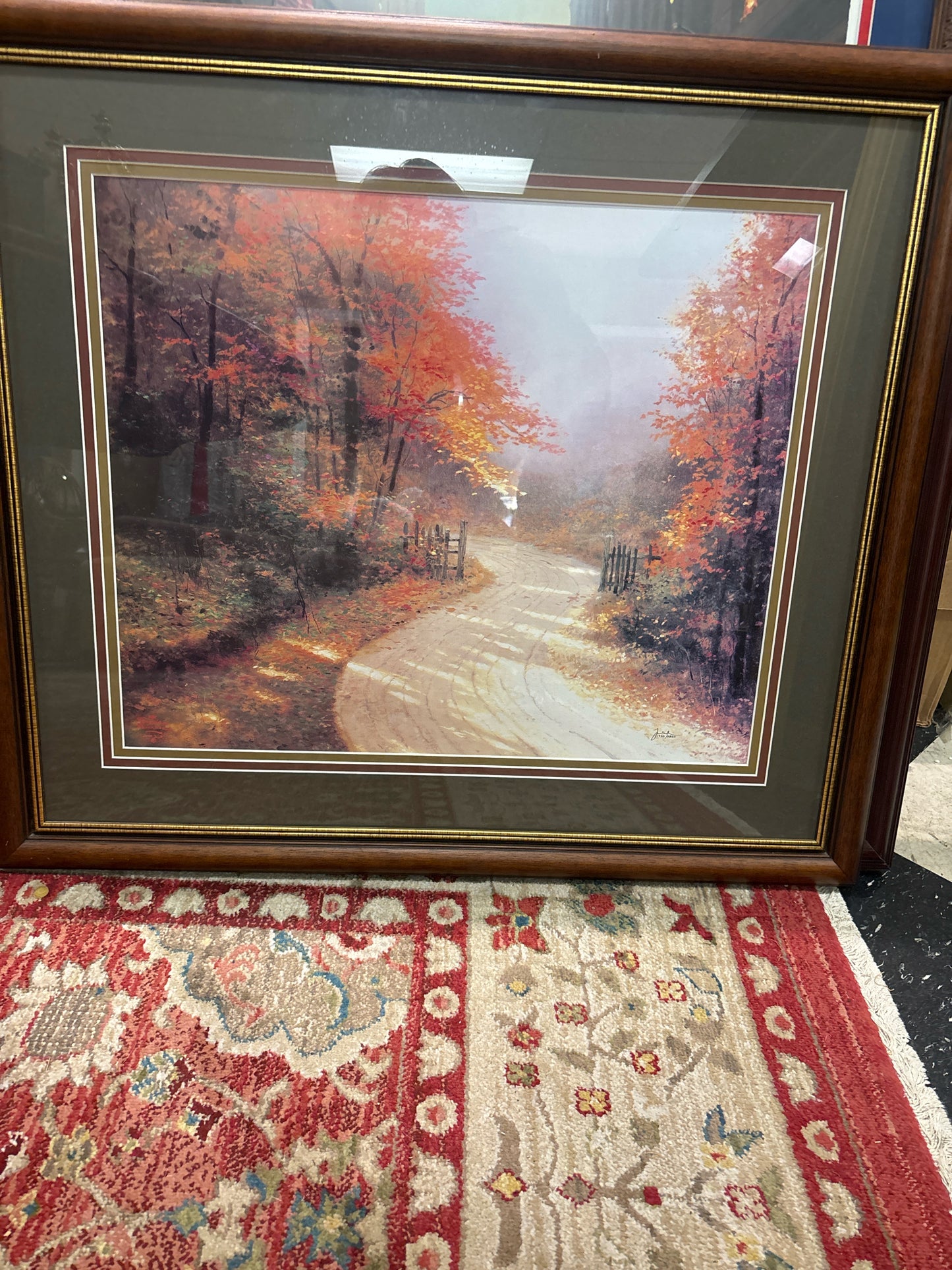 "Autumn Lane" By Thomas KinKade- Lithograph  34x29(See COA)