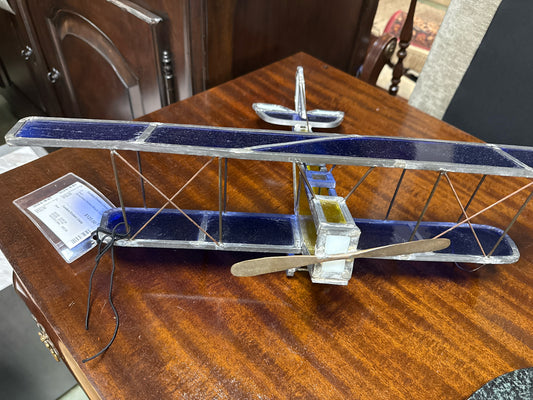 Stained Glass Airplane Blue & Yellow