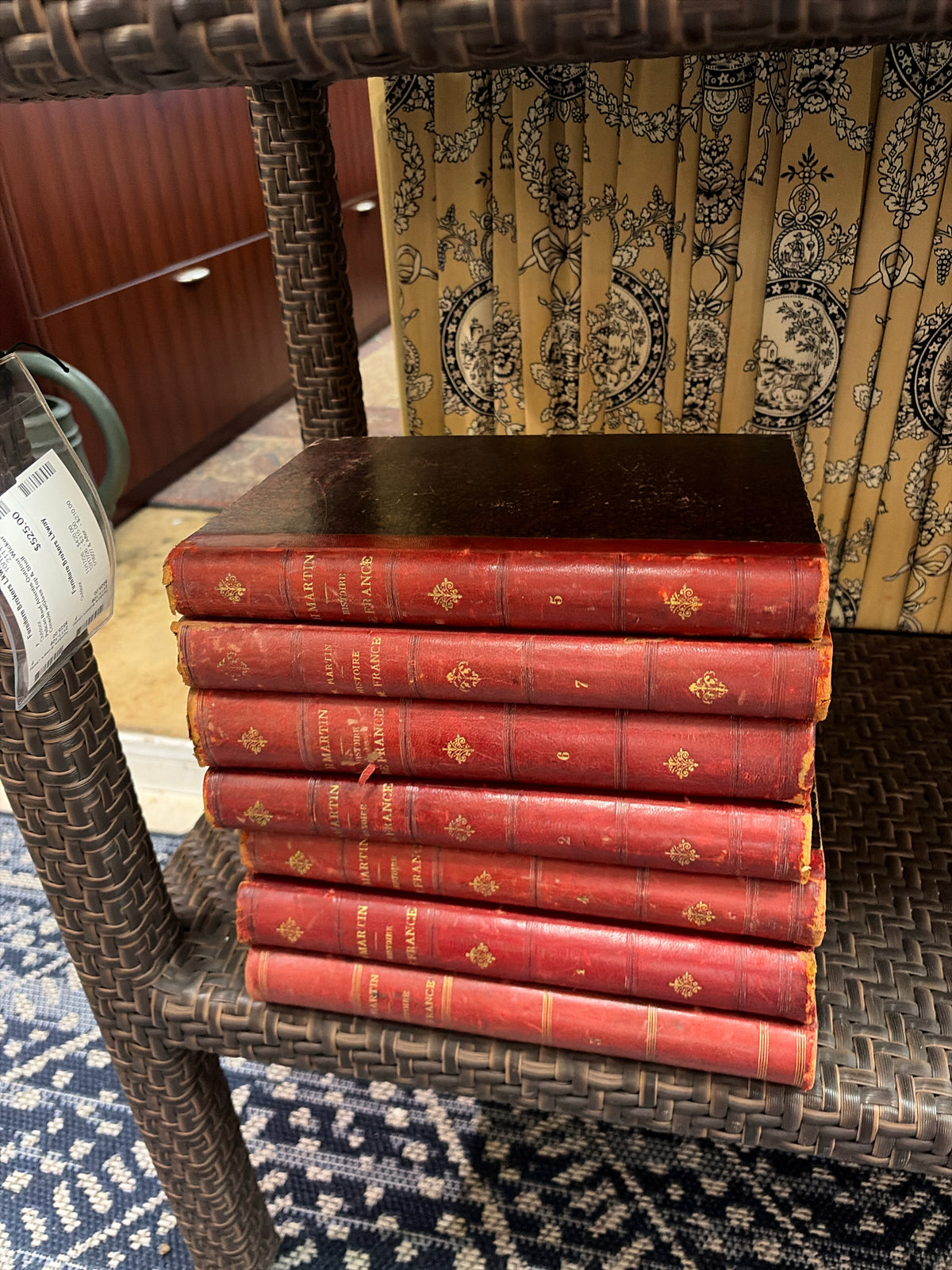 SET 7 Henri Martin's "Histoire de France" Leather Bound Antique Books