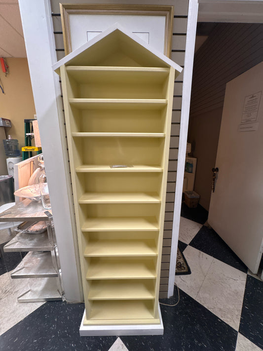 Tall Yellow Wood Shelves w/White Trim
