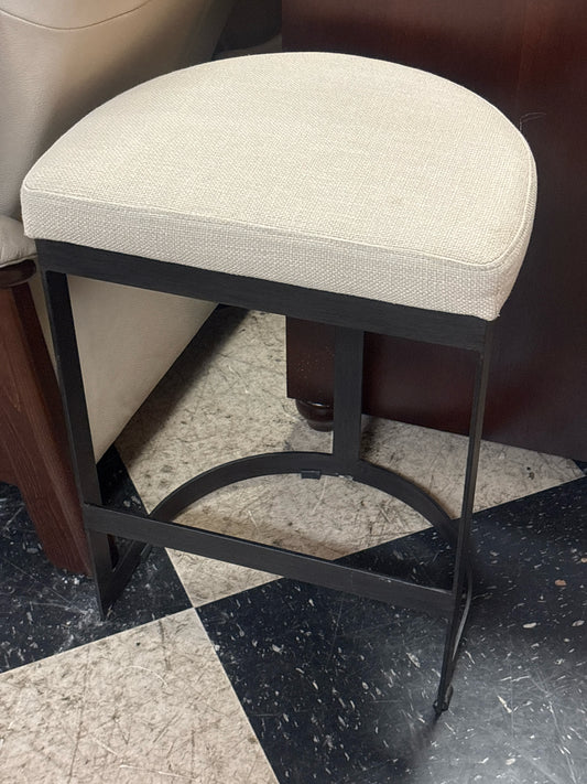 PAIR of NEW Uttermost Ivanna Blk Iron 1/2 Moon Counterstools (w/ extra foot pad