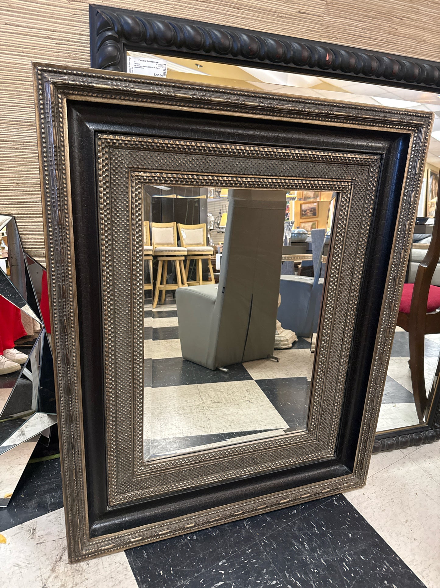 Black/Silver Beveled Mirror (32x41)
