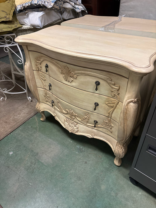 Cream 3 Drawer Nightstand 36x18x32