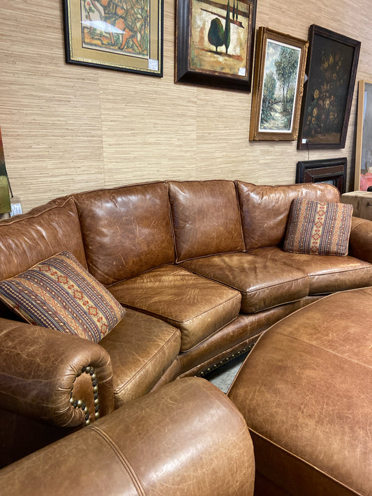 Leather Sofa w/ Reversible Cushions